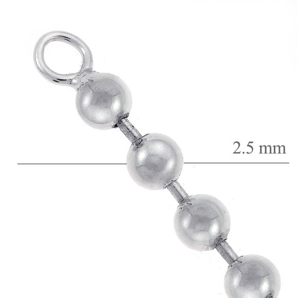 925 Sterling Silver 24" Ball Chain Necklace Made in Italy - Picture 6 of 6